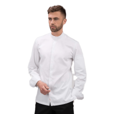 Китель поварской мужской с потайной застежкой, белый