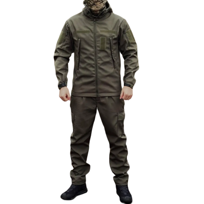 Тактический водонепроницаемый и утепленный костюм Олива SoftShell
