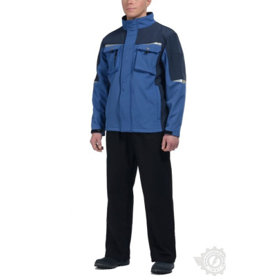 Куртка "Профи" ткань "Softshell" синий-темно-синий