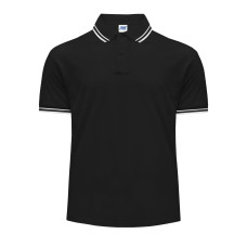 Поло мужская JHK POLO REGULAR MAN CONTRAST (цвет черный) ОПТОМ