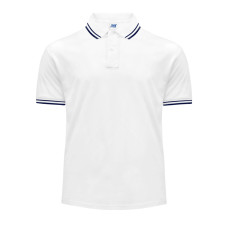 Поло мужская JHK POLO REGULAR MAN CONTRAST (цвет белый) ОПТОМ