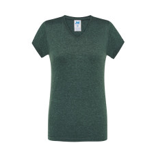 Футболка женская JHK LADY COMFORT V-NECK (цвет зеленый темный меланж) ОПТОМ
