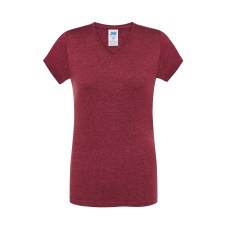 Футболка женская JHK LADY COMFORT V-NECK (цвет вишневый меланж) ОПТОМ