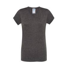 Футболка женская JHK LADY COMFORT V-NECK (цвет серый темный меланж, теплый оттенок) ОПТОМ