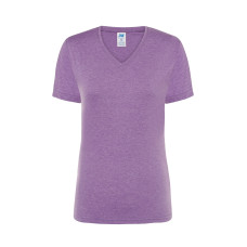 Футболка женская JHK LADY COMFORT V-NECK (цвет сиреневый меланж) ОПТОМ