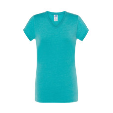 Футболка женская JHK LADY COMFORT V-NECK (цвет бирюзовый меланж) ОПТОМ