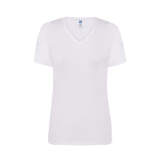 Футболка женская JHK LADY COMFORT V-NECK (цвет белый) ОПТОМ