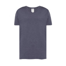 Футболка мужская JHK URBAN V-NECK (цвет серый темный меланж, синий оттенок) ОПТОМ