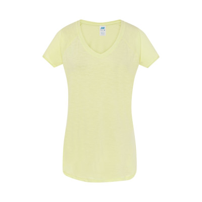 Футболка жіноча JHK URBAN SLUB LADY (колір жовтий меланж) ОПТОМ