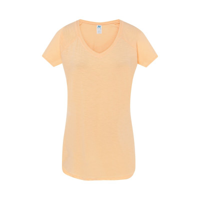 Футболка жіноча JHK URBAN SLUB LADY (колір персиковий меланж) ОПТОМ