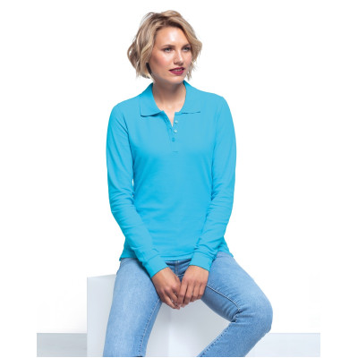 Поло жіноча JHK POLO REGULAR LADY LS (колір блакитний) ОПТОМ