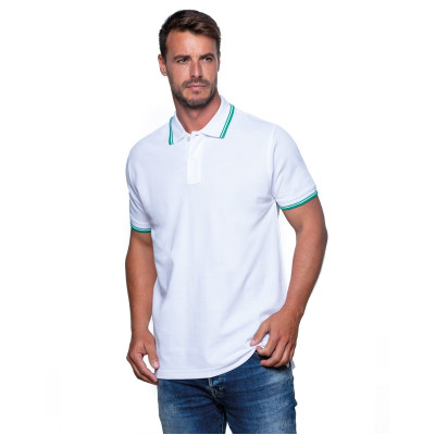 Поло чоловіча JHK POLO REGULAR MAN CONTRAST (колір білий) ОПТОМ