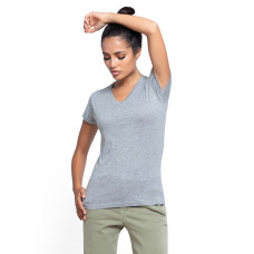 Футболка женская JHK LADY COMFORT V-NECK (цвет серый меланж) ОПТОМ